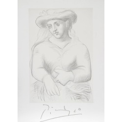 1980s "Femme au Chapeau et au Missel" Lithograph After Pablo Picasso