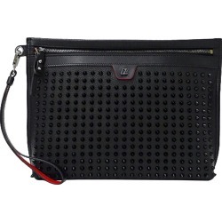 Christian Louboutin Bag Men's Clutch Second Leather City Pouch Black 1225143 Spike Studs