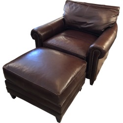 Leather Club Chair and Ottoman by Ralph Lauren -Set of 2 found on Bargain Bro Philippines from Chairish for $5800.00