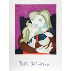 1980s "Femme et Enfant Enlaces" Lithograph After Pablo Picasso