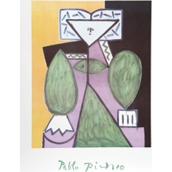 1980s "Femme en Vert et Mauve" Lithograph After Pablo Picasso