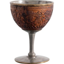 Vintage Chinese Chalice in Inlaid Coconut and Pewter found on Bargain Bro Philippines from Chairish for $1052.00