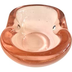 Vintage Modern Minimalist European European Heavy Oval Baby Pink Glass Ashtray / Candy Dish found on Bargain Bro Philippines from Chairish for $160.00
