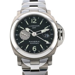 Panerai Luminor Gmt Pam00161 Black Dial Used Watch Men's