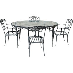 Vintage Patio Dining Table & 4 Chairs by Brown Jordan
