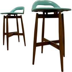 1960s Mid Century Modern Bar Stools Chairs - a Pair
