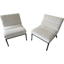 Bernhardt Slipper Chairs in Holland & Sherry Fabric - a Pair found on Bargain Bro Philippines from Chairish for $2200.00