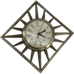 Mid Century Modern United Corp Sunburst Wall Clock