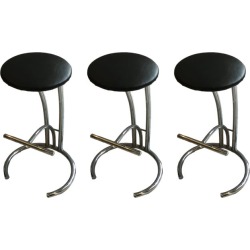 3 Bar Stools in Chrome Metal, Set of 3 found on Bargain Bro Philippines from Chairish for $789.00