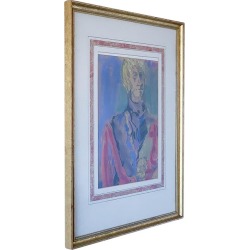 Mid-Century Pastel Portrait of Man in Uniform, Framed found on Bargain Bro Philippines from Chairish for $1275.00