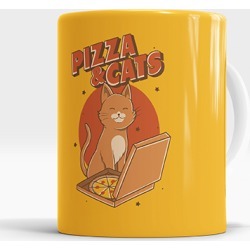 Caneca Pizza And Cats