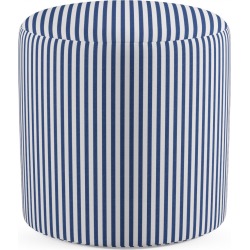 Drum Ottoman | Navy Fairfield Stripe