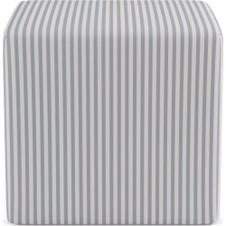 Cube Ottoman | Grey Fairfield Stripe