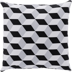 Outdoor 20" Throw Pillow | Black Cube