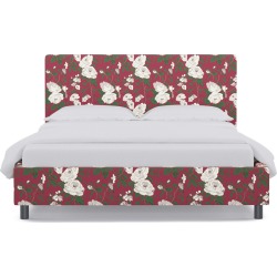 Tailored Platform Bed | Queen | Cranberry Chintz