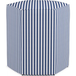 Hexagonal Ottoman | Navy Fairfield Stripe