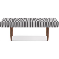Mid-Century Bench | Black Ticking Stripe