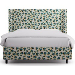 Modern Wingback Bed | Queen | Acid Floral