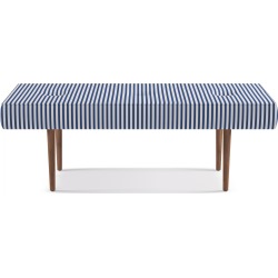 Mid-Century Bench | Navy Fairfield Stripe