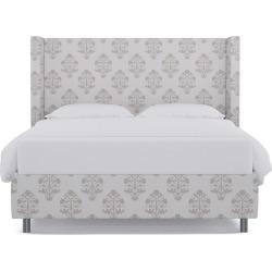 Modern Wingback Bed | Queen | Garden In Grey