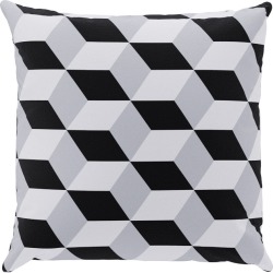 Outdoor 16" Throw Pillow | Black Cube