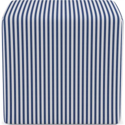 Cube Ottoman | Navy Fairfield Stripe