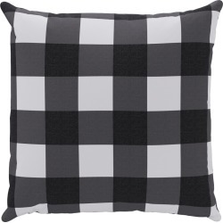 Outdoor 20" Throw Pillow | Black Check