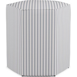 Hexagonal Ottoman | Grey Fairfield Stripe