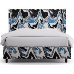 Modern Wingback Bed | Queen | Blue Wave