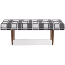 Mid-Century Bench | White Tartan