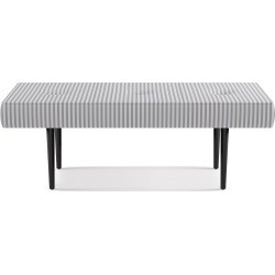 Mid-Century Bench | Grey Fairfield Stripe