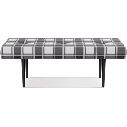 Mid-Century Bench | White Tartan
