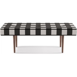 Mid-Century Bench | Black Check