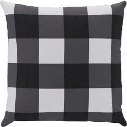 Outdoor 16" Throw Pillow | Black Check