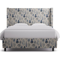 Modern Wingback Bed | Queen | Porcelain Coquina
