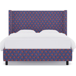 Modern Wingback Bed | Queen | Blue Lotus