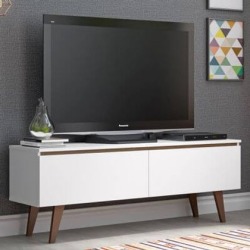 Rack Para Tv Até 55 Polegadas Madesa Le Mans Com 2 Portas Rustic/Branco