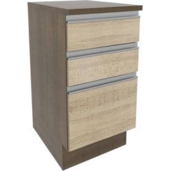 Balcão Madesa Glamy 40 Cm 3 Gavetas Rustic/Saara