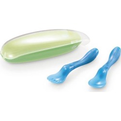 Colher E Garfo Com Estojo Higiênico Funny Meal Verde Multikids Baby - Bb071 Bb071