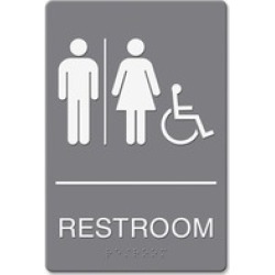 Headline U.S. Stamp & Sign Restroom/Whchr Image Indoor Sign