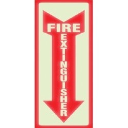 U.S. Stamp & Sign Glow Fire Extinguisher Sign