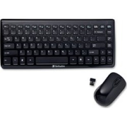Verbatim Wireless Mini Slim Keyboard and Optical Mouse - Black
