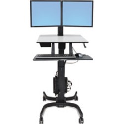 WorkFit-C Sit-Stand Workstation, Dual, 36 1/2 x 32 1/4 x 44 1/2, Black