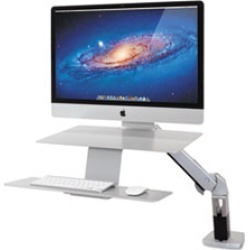 WorkFit-A Sit-Stand Workstation, For Apple iMac Monitor, Silver