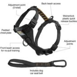 Kurgo Black extra small quick release tru-fit smart harness with seatbelt tether
