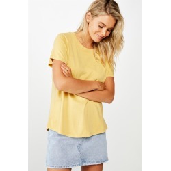 Cotton On Women - The One Crew Tee - Washed new wheat