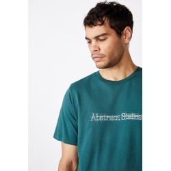 Cotton On Men - Tbar Text T-Shirt - Deep sea teal/abstract states sketch