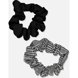 Cotton On Foundation - Foundation Factorie Mini Scrunchie 2 Pk - Black check