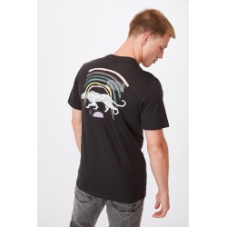 Cotton On Men - Tbar Art T-Shirt - Washed black/mono realms