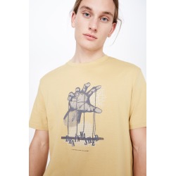 Factorie - Regular Graphic T Shirt - Washed mustard/brain washed